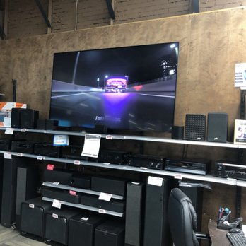 Electronic Express - Home theater section featuring various demo speakers - Electronics Near Me - Nashville, Tennessee