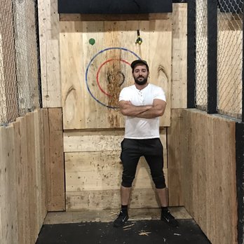LumberjAxes Axe Throwing - Tempe - Me and my hit target - Axe Throwing Near Me - Tempe, Arizona