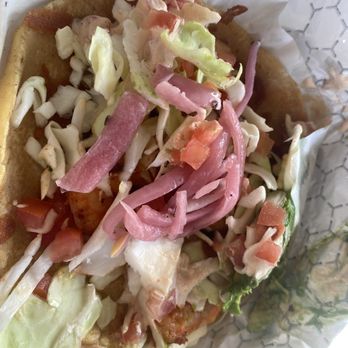 The Taco Stand - Cameron taco and I add some pickled onions - just okay - Food Stands Near Me - La Jolla, California The Taco Stand - Cameron taco and I add some pickled onions - just okay - Food Stands Near Me - La Jolla, California