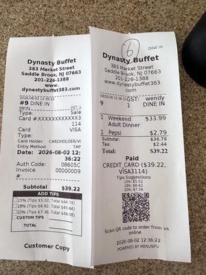 Menu photo 1 Dynasty Buffet Saddle Brook, NJ Menu photo 1 Dynasty Buffet Saddle Brook, NJ