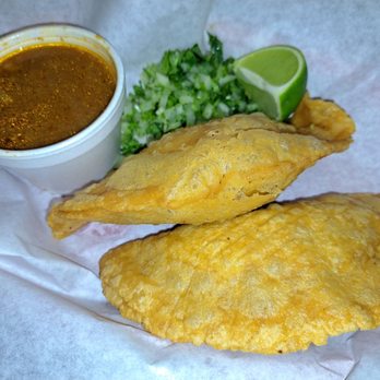 Frutylicious Santee - Homemade Birria Empanadas with consume and oinion/cilantro - Juice Bars & Smoothies Near Me - Santee, California
