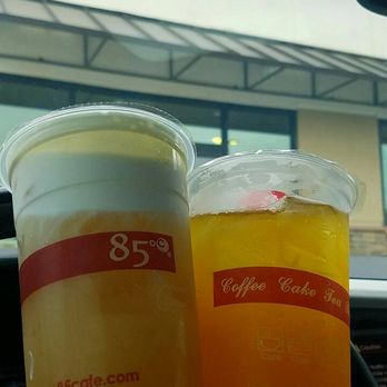 85°C Bakery Cafe-Cypress - Iced Passion Fruit Black Tea & Iced Sea Salt Black Tea - Coffee & Tea Near Me - Cypress, California 85°C Bakery Cafe-Cypress - Iced Passion Fruit Black Tea & Iced Sea Salt Black Tea - Coffee & Tea Near Me - Cypress, California