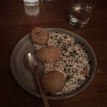 Tuome - Welcome dish (scallion pancake puff with ricotta) - New American Near Me - New York, New York Tuome - Welcome dish (scallion pancake puff with ricotta) - New American Near Me - New York, New York