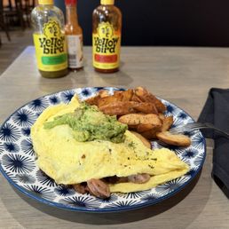 Omelette avocado chicken apple sausage bacon crunchy potatoes Omelette avocado chicken apple sausage bacon crunchy potatoes