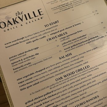 The Oakville Grill & Cellar - Menu - American Near Me - Chicago, Illinois The Oakville Grill & Cellar - Menu - American Near Me - Chicago, Illinois