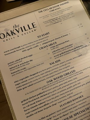 Menu photo 1 The Oakville Grill & Cellar Chicago, IL Menu photo 1 The Oakville Grill & Cellar Chicago, IL