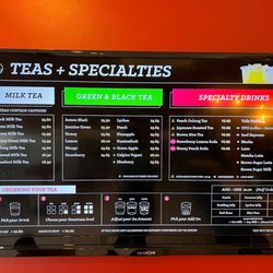 Pearl Fever Tea House - Tea Menu