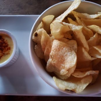 The Corner - Chips & Homemade Cheese Dip. It was just OK. Chips came from a bag. - Cocktail Bars Near Me - Miami, Florida
