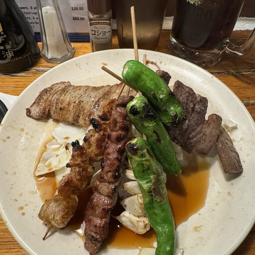 Oh Taisho - Beef tongue, pork belly, chicken skin, Shishito, garlic, beef skewers - Japanese Near Me - New York, New York Oh Taisho - Beef tongue, pork belly, chicken skin, Shishito, garlic, beef skewers - Japanese Near Me - New York, New York