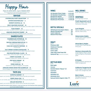 Lure Fish House - Happy Hour Menu - Seafood Near Me - Porter Ranch, California Lure Fish House - Happy Hour Menu - Seafood Near Me - Porter Ranch, California