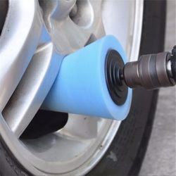 Polishing rims during our auto detailing in Fort Myers.