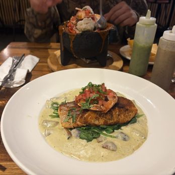 Mezcalero at La Cosecha - Salmon al Carbon con Camarones and Ceviche Vuelve a la Vida - Mexican Near Me - Washington, DC, District of Columbia Mezcalero at La Cosecha - Salmon al Carbon con Camarones and Ceviche Vuelve a la Vida - Mexican Near Me - Washington, DC, District of Columbia