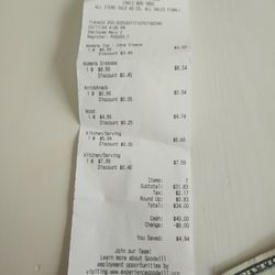 Goodwill Manasota - How they charged me .99 for item i didn't  purchase and how they did not give me half off my colorcof the day item!