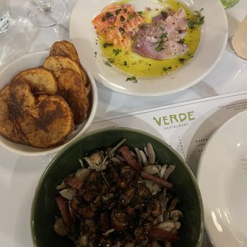 Verde Restaurant - Crudo, onion dip, and mushrooms - New American Near Me - Costa Mesa, California Verde Restaurant - Crudo, onion dip, and mushrooms - New American Near Me - Costa Mesa, California