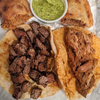 Taco 900 - Carne asada and carnitas taco, with half of a chicken and beef empanada.  A man's taco! - Mexican Near Me - Laguna Hills, California
