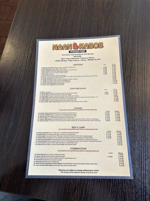 Menu photo 3 Naan & Kabob Tustin, CA