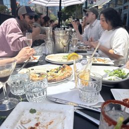 Brunch, outdoors, pizza Brunch, outdoors, pizza
