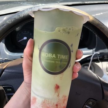 Tea Mate  - strawberry matcha milk tea with classic boba - Juice Bars & Smoothies Near Me - Orem, Utah