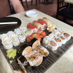 Yuki - Spicy Tuna w/ Avocado (Crispy), California Roll, Shrimp Tempura Roll, Salmon