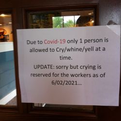 Pizza Ranch - Lol i had to post this covid notice sign off the inside pizza ranch door 07/15/2021