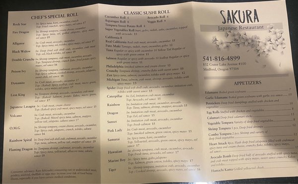 Menu photo 1 New Sakura Medford, OR Menu photo 1 New Sakura Medford, OR