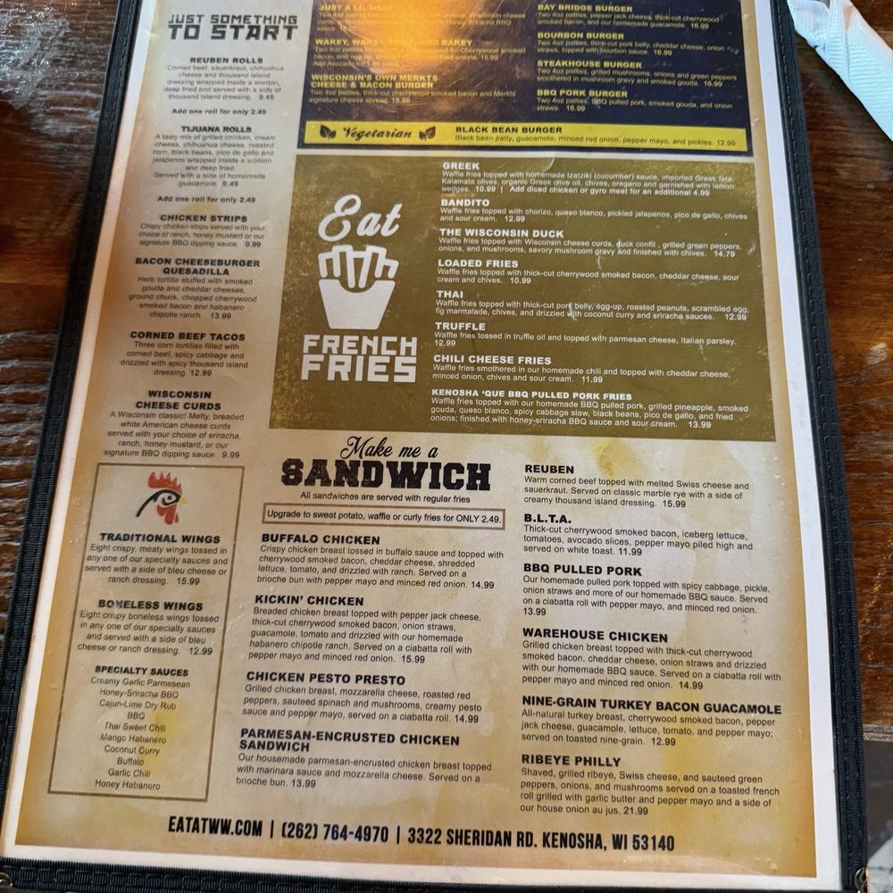 Waterfront Warehouse - Menu - Gastropubs Near Me - Kenosha, Wisconsin Waterfront Warehouse - Menu - Gastropubs Near Me - Kenosha, Wisconsin