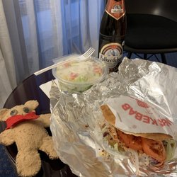 Sultan Grill - Falafel in flat bread, small salad, and a bier
