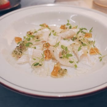 Supernormal - Kingfish raw plate, featuring golden dashi jelly and horseradish. - Japanese Near Me - Melbourne, VIC Supernormal - Kingfish raw plate, featuring golden dashi jelly and horseradish. - Japanese Near Me - Melbourne, VIC