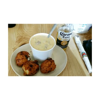 Anthony's Seafood - Portuguese Fish Chowder & Clam Cakes. Best chowder ever! - Seafood Near Me - Middletown, Rhode Island