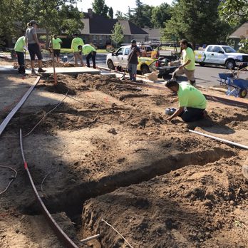Custom Plantings - The crew hard at work - Landscaping Near Me