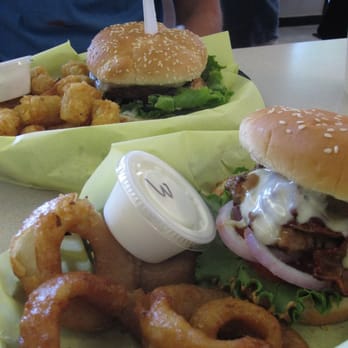 Jaspers Cafe - Chuck Norris' Wild Boar BBQ Burger w/ AMAZING Onion Rings + Buffalo/Avocado Burger w/ Tater Tots - Burgers Near Me - Medford, Oregon Jaspers Cafe - Chuck Norris' Wild Boar BBQ Burger w/ AMAZING Onion Rings + Buffalo/Avocado Burger w/ Tater Tots - Burgers Near Me - Medford, Oregon