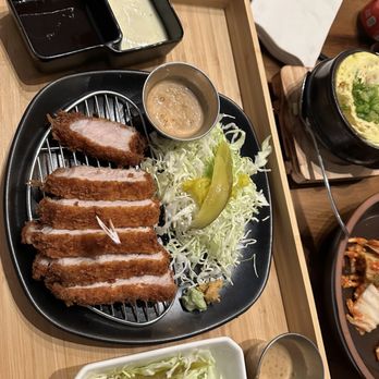 Katsuyama - My husband's plate was a chicken cutlet, battered and fried. - Izakaya Near Me - Palm Desert, California