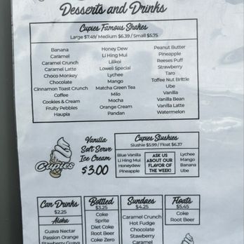 Cupies Maui - Menu - Fast Food Near Me - Kahului, Hawaii