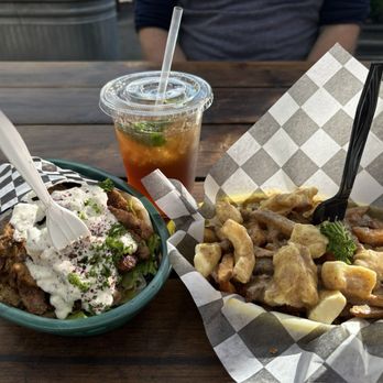 Cartopia Food Carts - Gyro, poutine fries, rose mint tea - Food Trucks Near Me - Portland, Oregon