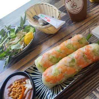 Pho Lab - Shrimp spring rolls (with BOMB peanut sauce!), pho sides, iced coffee - Vietnamese Near Me - Lake Forest, California Pho Lab - Shrimp spring rolls (with BOMB peanut sauce!), pho sides, iced coffee - Vietnamese Near Me - Lake Forest, California