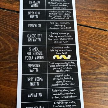 Spider Murphy - Thursday martini menu - Bars Near Me - Dallas, Texas