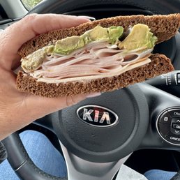 Turkado - turkey, provolone cheese & avocado on squaw bread