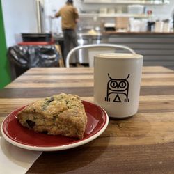 Second State Coffee - Brown sugar latte and blueberry scone