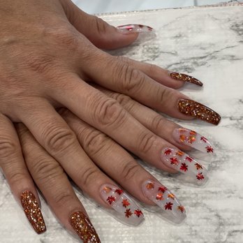 Majestic Nail Spa - Fall themed manicure - Nail Salons Near Me - Forney, Texas
