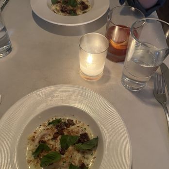 Wooden City - Spokane - Split order of beet ravioli - New American Near Me - Spokane, Washington