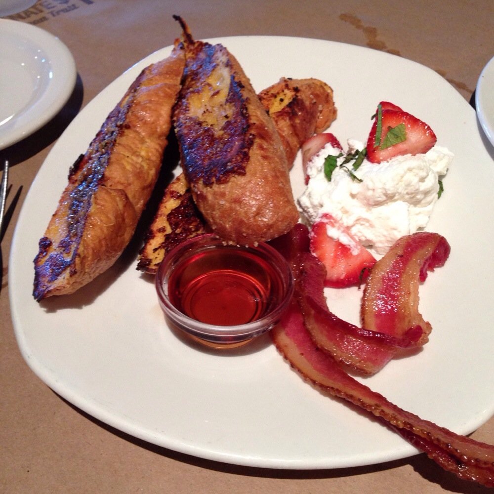 Bonefish Grill - Creme Brûlée French Toast with bacon and strawberry n' Cream! - Seafood Near Me - Denver, Colorado Bonefish Grill - Creme Brûlée French Toast with bacon and strawberry n' Cream! - Seafood Near Me - Denver, Colorado