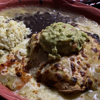 Oscar's Cafe - Pork enchilada - so good! Loved the black beans and sauce too! - Mexican Near Me - Springdale, Utah