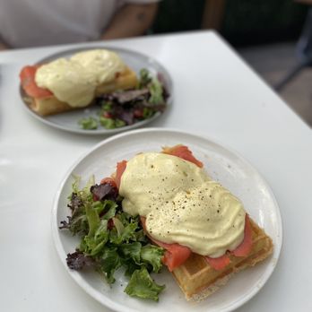 Nero Waffles - Salmon benny - Waffles Near Me - Vancouver, British Columbia