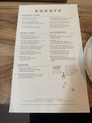 Menu photo 7 Suerte Austin, TX