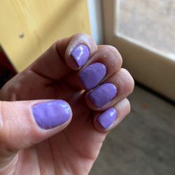 Nail polish chipping. Clumpy on all fingers.