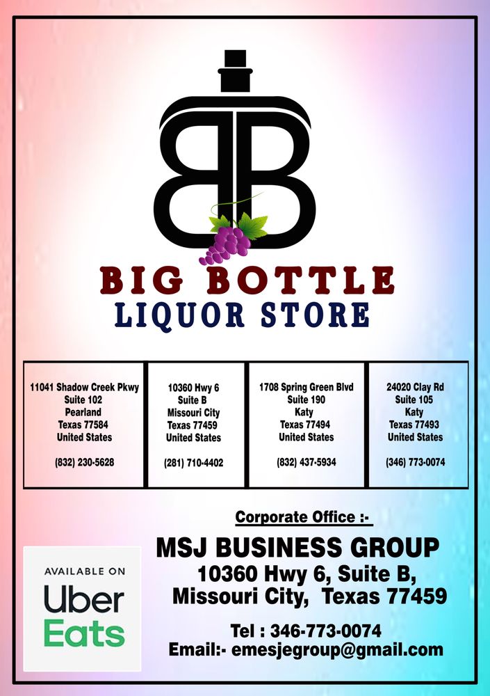 BIG BOTTLE LIQUOR STORE Beer, Wine & Spirits 1708 Spring Green Blvd