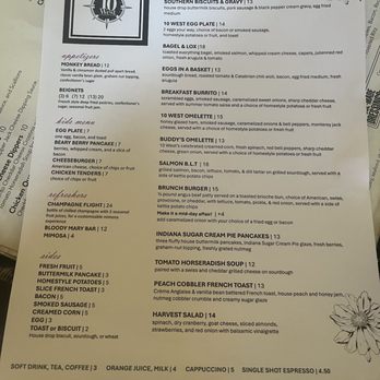 10 West - Sunday Brunch menu - Burgers Near Me - Cicero, Indiana