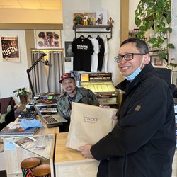 Happy customer and owner