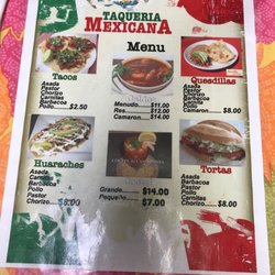 Taqueria Mexicana - Menu