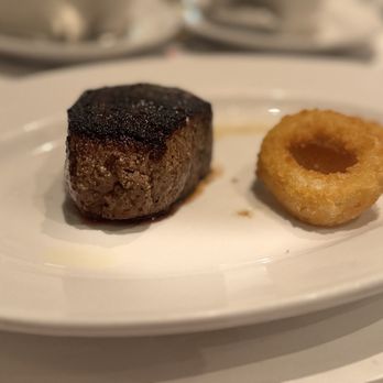 BrickTop’s - Fillet accompanied with two onion rings - Steakhouses Near Me - Nashville, Tennessee